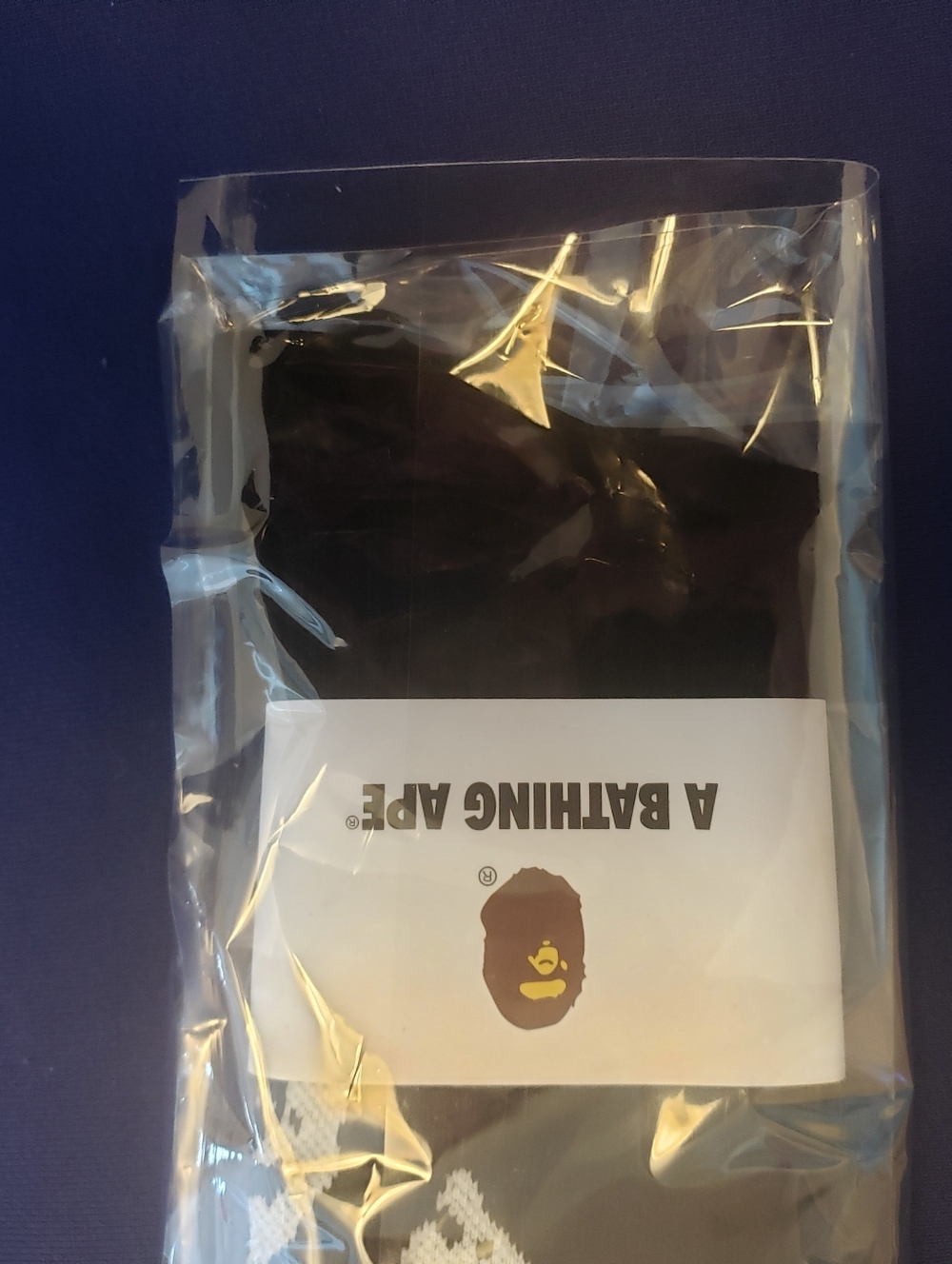 Bape Pair Of Thick Branded Black Socks.